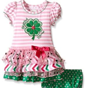 Bonnie Jean Baby St Patricks Day Green Pink Clover